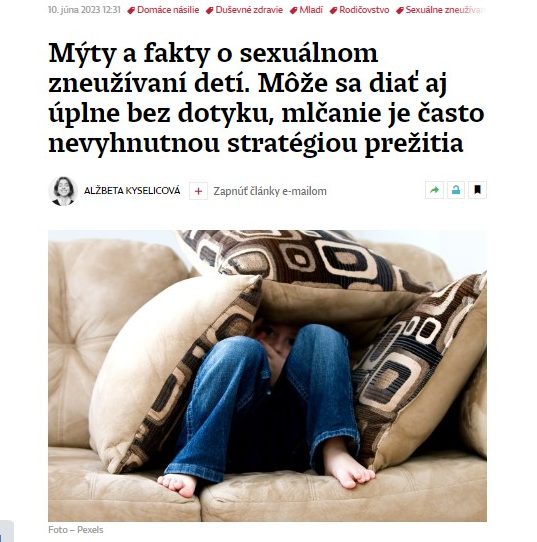 Prinášame plné znenie článku denníka DenníkN z 10. júna 2023: Prečo sa nebránili? Prečo to predtým nikomu nepovedali? Prečo to riešia až teraz? Aj takéto poznámky si často vypočujú či […]